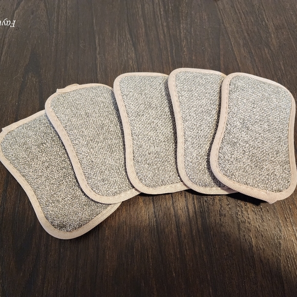 Tan/Glitter Reusable 5 Piece Kitchen Scrub Sponges - Picture 2 of 2